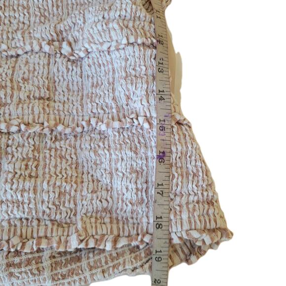 Anthropologie Ruffled Striped Smocked Open Back Top XL Cottagecore Milkmaid - Picture 8 of 10